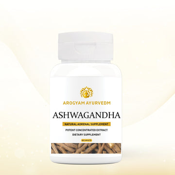 AROGYAM AYURVEDM ASHWAGANDHA General Wellness Caplets, 60 Caplets | Stress Relief | Rejuvenates Mind & Body