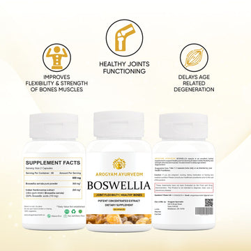 AROGYAM AYURVEDM  Boswellia Serrata Extract Joint Supplement, 500 mg