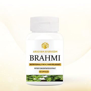 Arogyam Ayurvedam Brahmi Capsules - Natural Brain Booster and Stress Reliever