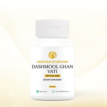 AROGYAM AYURVEDM Dashmool Ghan Vati helps as an Tonic for overall well being and rejuvenation.