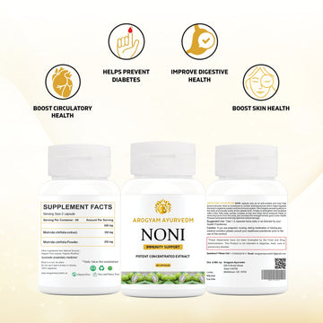AROGYAM AYURVEDM Noni Capsule Revitalizes Cells & Promotes General Wellness | Pack of 60 Tablets